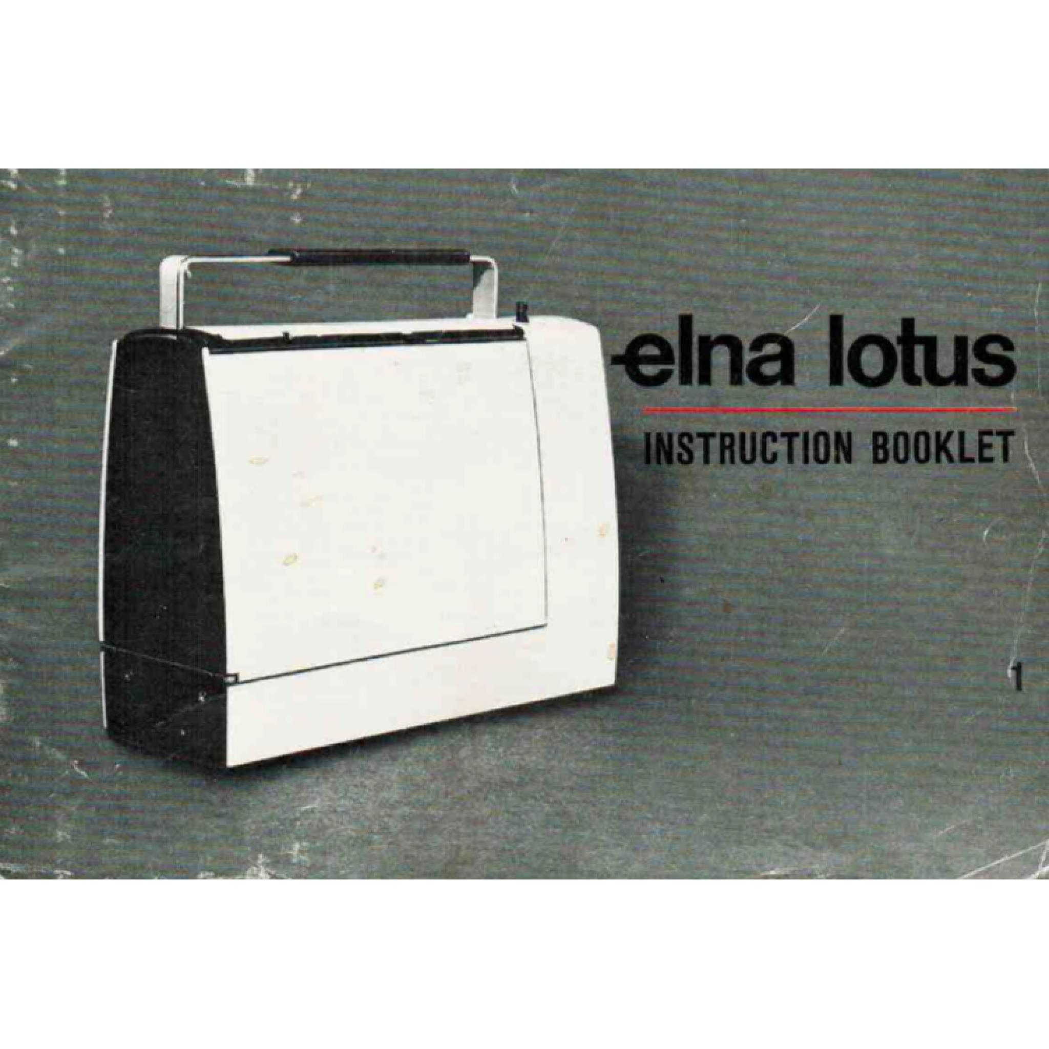 ELNA Lotus SP Instruction Booklet & Sewing Guide (Download)