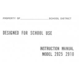 Riccar Model 2910 Instruction Manual (Printed)