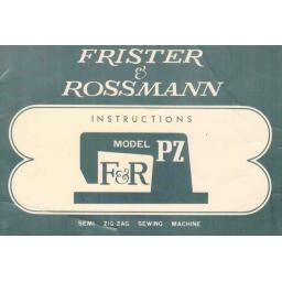 FRISTER + ROSSMANN Model PZ Instruction Manual (Printed)
