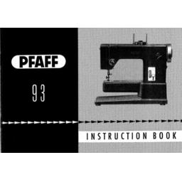 PFAFF Models Model 93 (can also be used with model 91) Instruction Manuals (Printed)