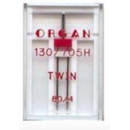 ORGAN Sewing Machine Needles Twin 80/4