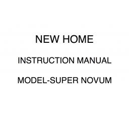 NEW HOME Super Novum Instruction Manual (Download)