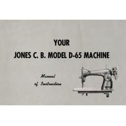 JONES  Model D-65 Sewing Machine  Instruction Manual (Printed)