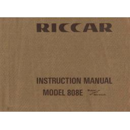 RICCAR 808E Instruction Manual (Printed)