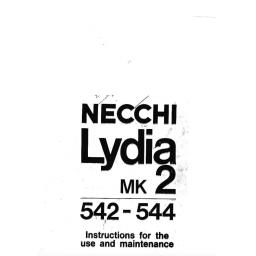 NECCHI Lydia MK 2 (542 & 544) Instruction Manual (Printed)
