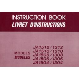 NEW HOME JA Series (1512/1312,1510/1310, 1508/1308, 1506/1306, 1504/1304) Instruction Manual (Printed)