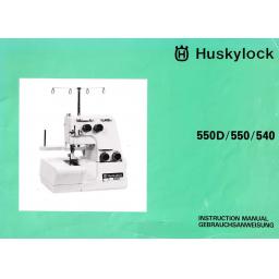 HUSQVARNA Huskylock 550D, 550 & 540 Instruction Manual (Download)