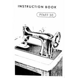PFAFF Model 30 Insruction Book (Printed)