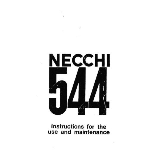 NECCHI Lydia Original 544 Instruction Manual (Printed)