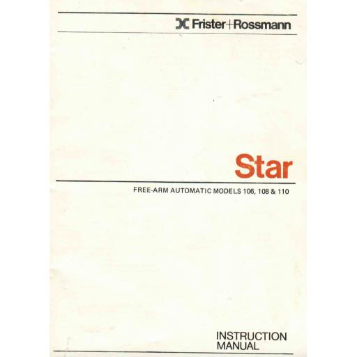 FRISTER + ROSSMANN Star 106, 108 & 110 Instruction Manual (Printed)