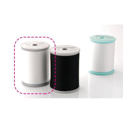 BROTHER White EBTCEN (Grey spool) Bobbin Thread - for Combination Sewing/Embroidery Machines