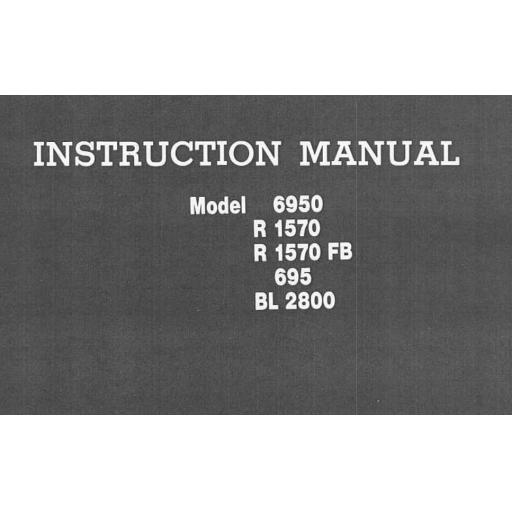 RICCAR 6950, R1570, R1570FB, 695 & BL2800 Models Instruction Manual (Download)