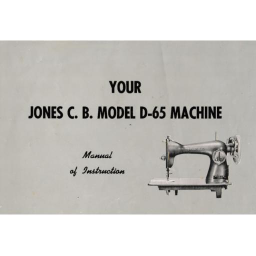 JONES  Model D-65 Sewing Machine  Instruction Manual (Download)