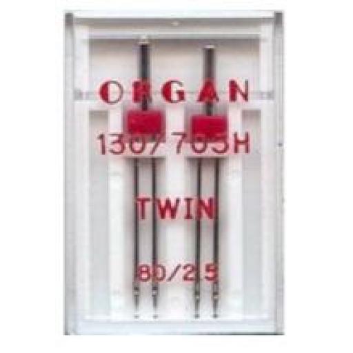 ORGAN Sewing Machine Needles Twin 80/2.5
