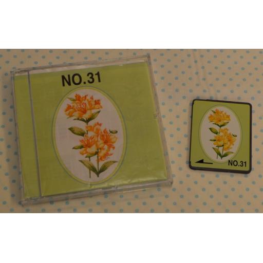Brother embroidery design card  no31 large floral 2 preowned