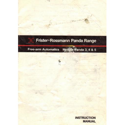 FRISTER + ROSSMANN PANDA MODELS 3, 4 & 5 INSTRUCTION MANUAL (Download)
