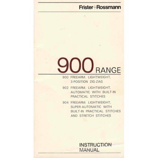 FRISTER + ROSSMANN Models 900, 902 & 904 Instruction Manual (Download)