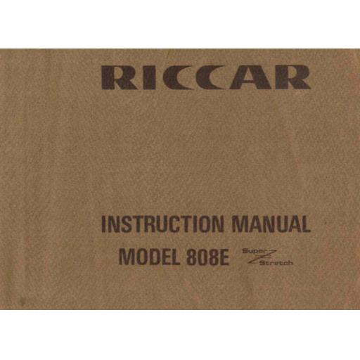 RICCAR 808E Instruction Manual (Printed)