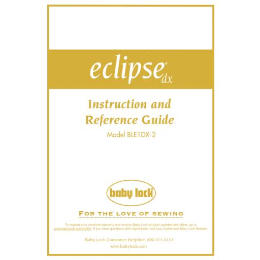 BABYLOCK Eclipse DX Instruction Manual (Download)