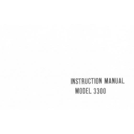 Riccar Model 3300 Instruction Manual (Printed)